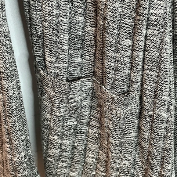 JM Fleurette Sweater Casual Open Front Draped Cardigan Gray Lightweight Size S - Picture 2 of 5
